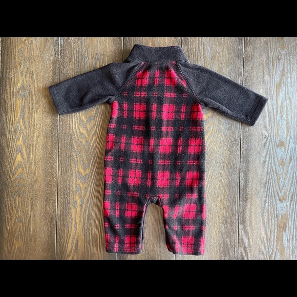 BabyGap Buffalo Plaid Fleece Half Zip One Piece - Picture 7 of 7